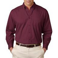 UltraClub Embroidered Men's Long Sleeve Shirt w/ Pocket